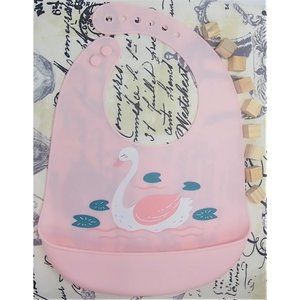 Baby Bibs Easily Wipe Clean -Silicone Swan